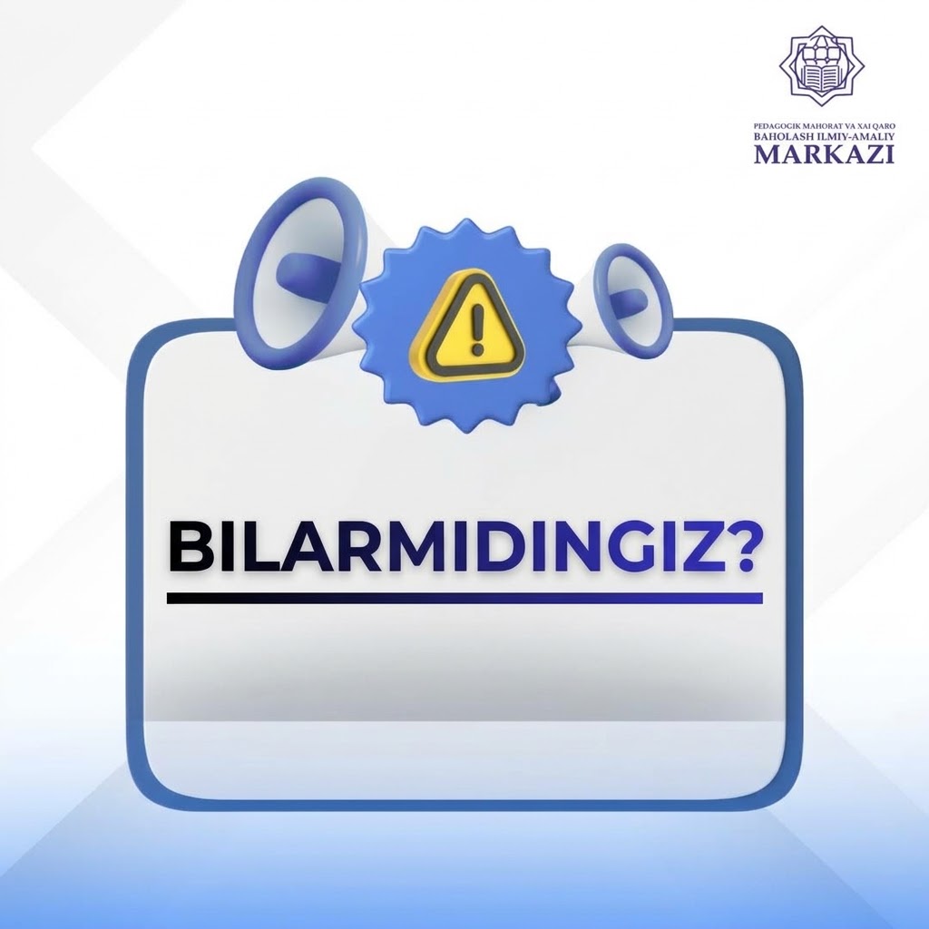 PEDAGOGLAR DIQQATIGA: USHBU RASMIY PLATFORMA HAQIDA BILARMIDINGIZ?